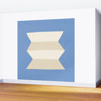 Geometric Vase - White Ivory on Light Blue Wall Mural Gallery Image 2