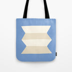 Geometric Vase - White Ivory on Light Blue Tote Bag Gallery Image 1
