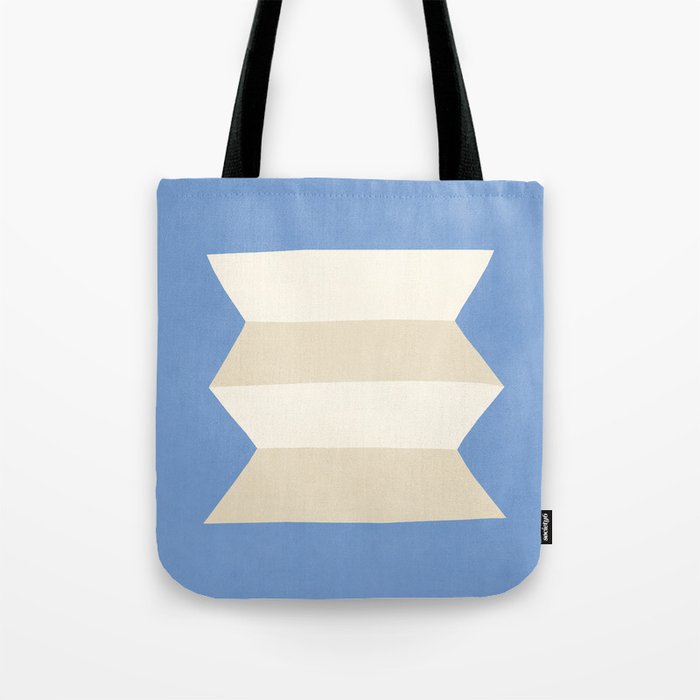Geometric Vase - White Ivory on Light Blue Tote Bag Gallery Image 1