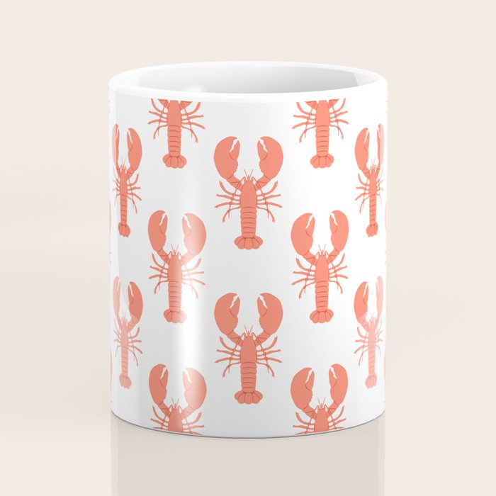 Red lobster sea food animal cartoon pattern Coffee Mug Gallery Image 4