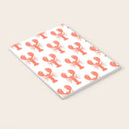 Red lobster sea food animal cartoon pattern Notebook Gallery Image 3