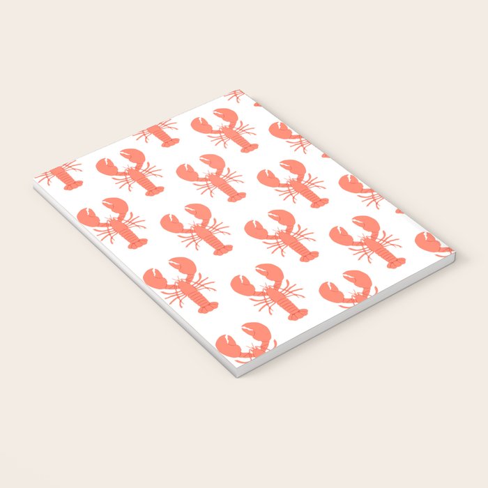 Red lobster sea food animal cartoon pattern Notebook Gallery Image 3