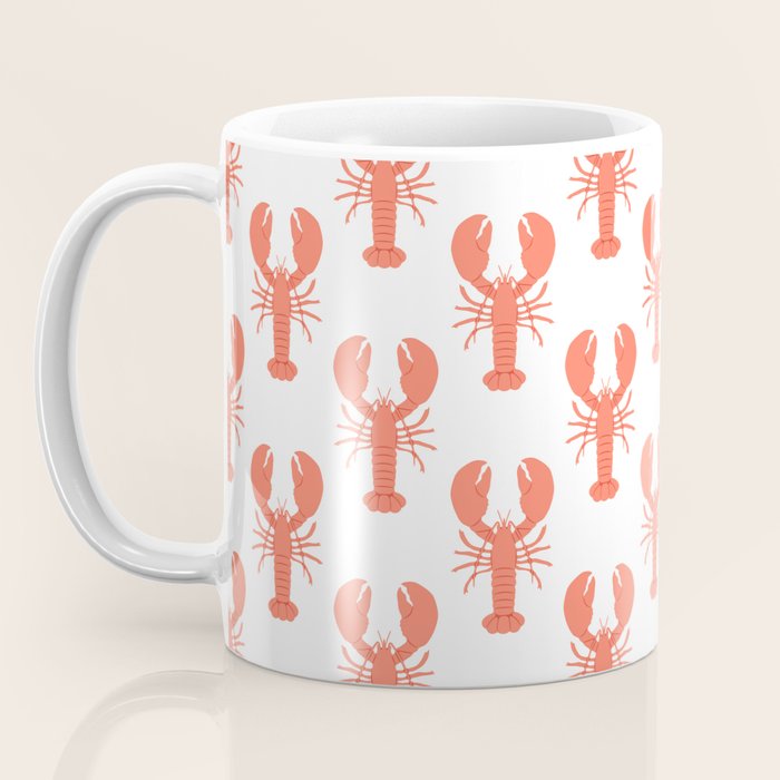 Red lobster sea food animal cartoon pattern Coffee Mug Gallery Image 3