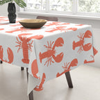 Red lobster sea food animal cartoon pattern Tablecloth Gallery Image 3