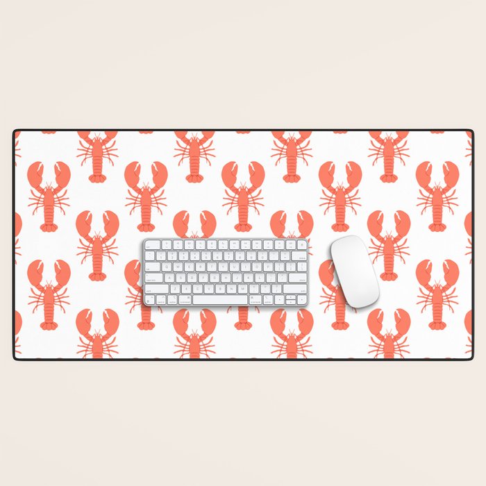 Red lobster sea food animal cartoon pattern Desk Mat Gallery Image 1