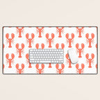 Red lobster sea food animal cartoon pattern Desk Mat Gallery Image 1