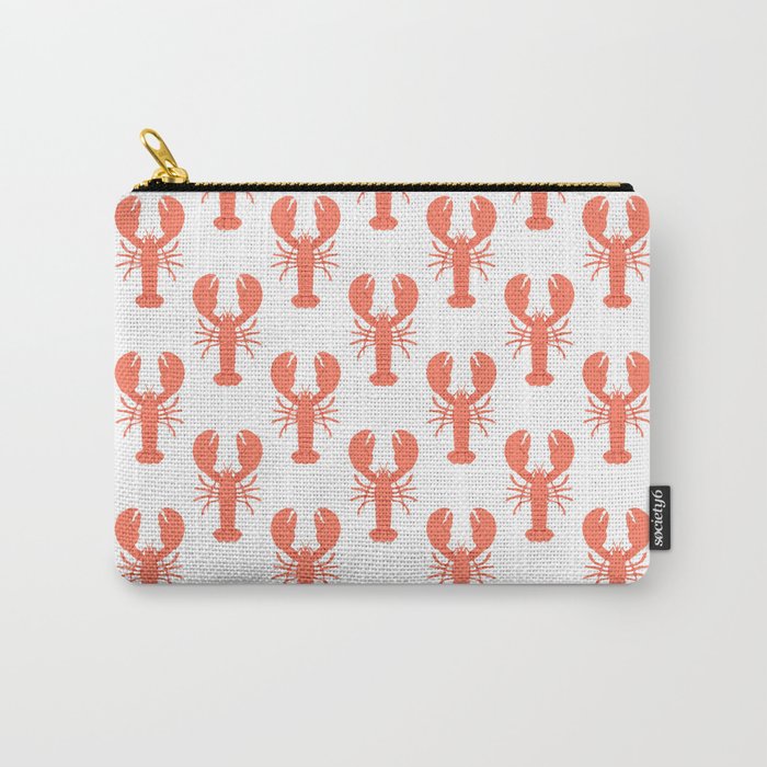 Red lobster sea food animal cartoon pattern Carry All Pouch Gallery Image 1