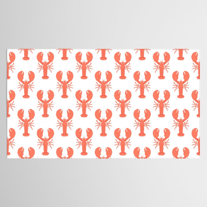 Red lobster sea food animal cartoon pattern Tablecloth Gallery Image 2