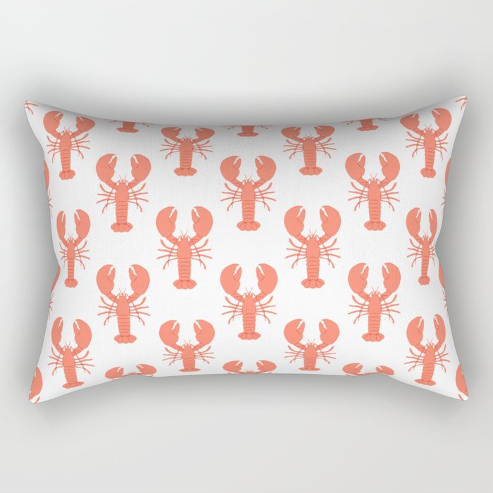Red lobster sea food animal cartoon pattern Rectangular Pillow Gallery Image 2