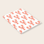 Red lobster sea food animal cartoon pattern Notebook Gallery Image 2