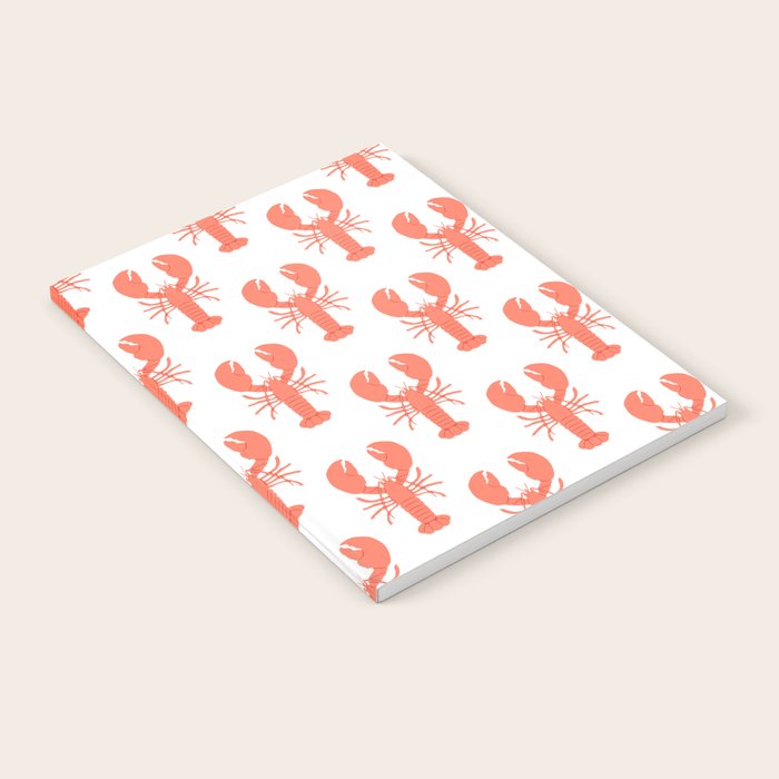 Red lobster sea food animal cartoon pattern Notebook Gallery Image 2