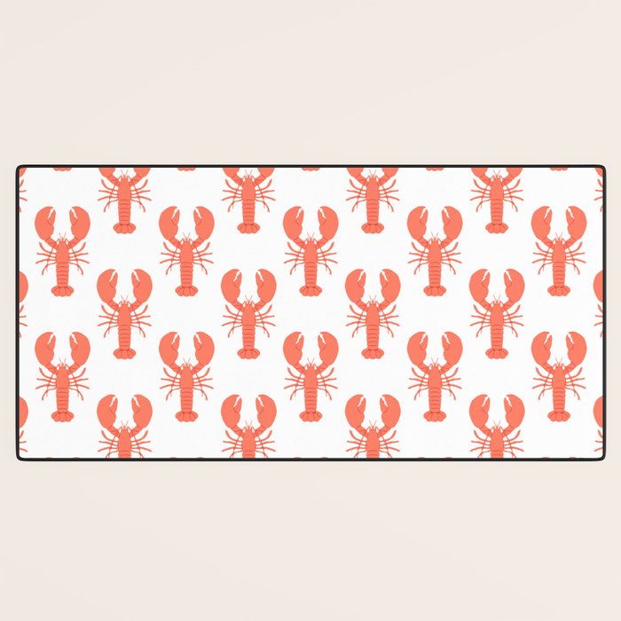 Red lobster sea food animal cartoon pattern Desk Mat Gallery Image 3