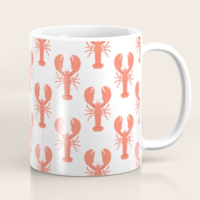 Red lobster sea food animal cartoon pattern Coffee Mug Gallery Image 1
