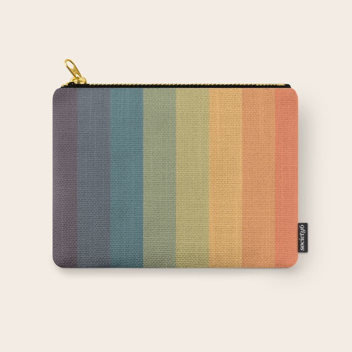 Colorful Retro Striped Rainbow Carry All Pouch Gallery Image 1