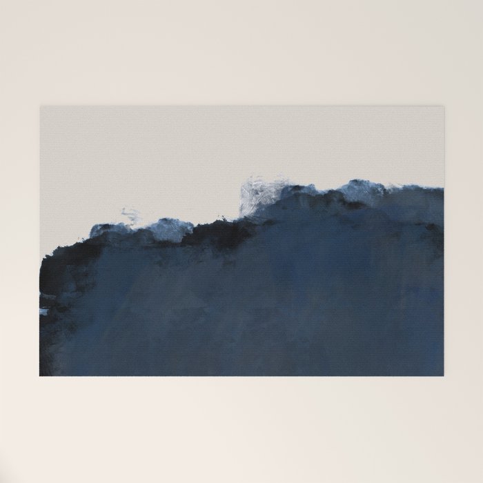 Abstract, blue, beige, indigo Welcome Mat Gallery Image 1