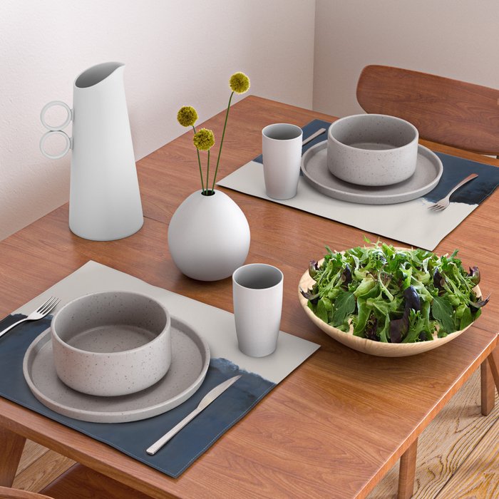 Abstract, blue, beige, indigo Placemat Gallery Image 2