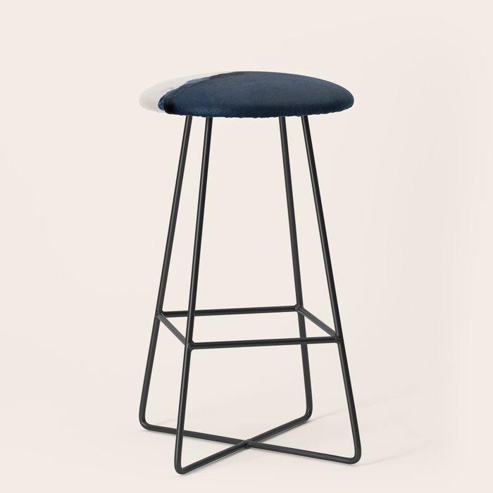 Abstract, blue, beige, indigo Stool Gallery Image 1