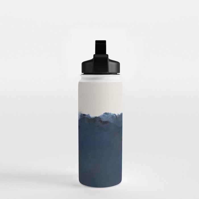 Abstract, blue, beige, indigo Water Bottle Gallery Image 2