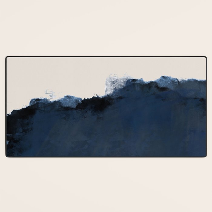 Abstract, blue, beige, indigo Desk Mat Gallery Image 3