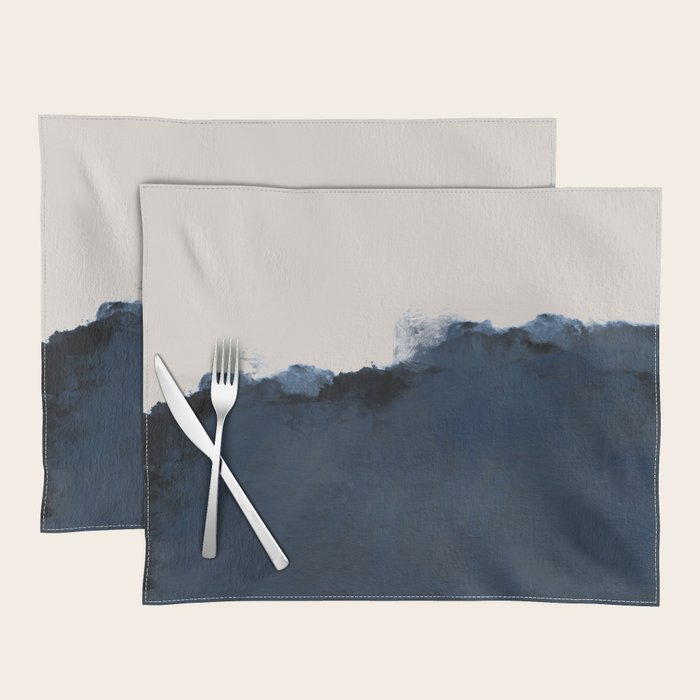 Abstract, blue, beige, indigo Placemat Gallery Image 1