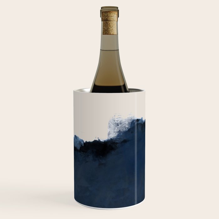 Abstract, blue, beige, indigo Wine Chiller Gallery Image 1