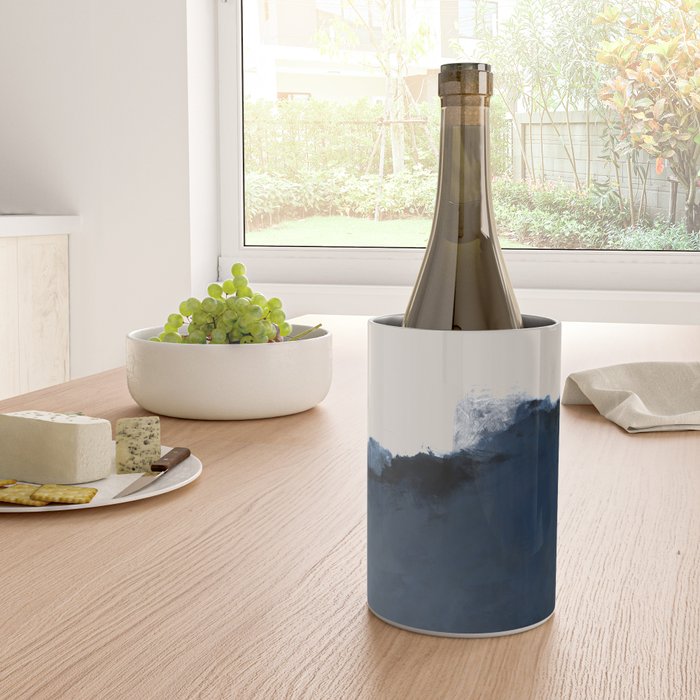 Abstract, blue, beige, indigo Wine Chiller Gallery Image 4