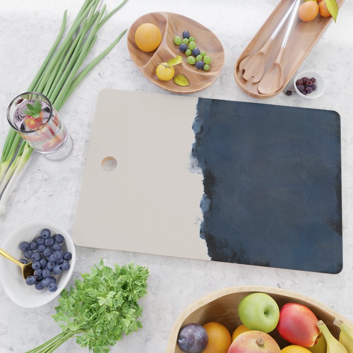 Abstract, blue, beige, indigo Cutting Board Gallery Image 2