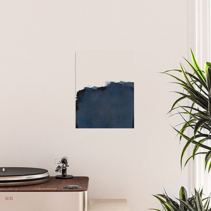 Abstract, blue, beige, indigo Poster Gallery Image 2