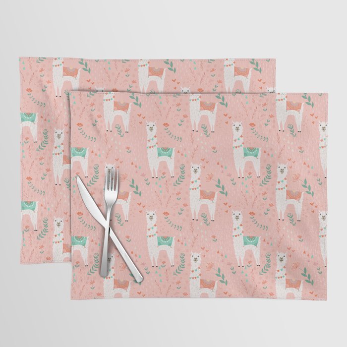 Lovely Llama on Pink Placemat Gallery Image 1