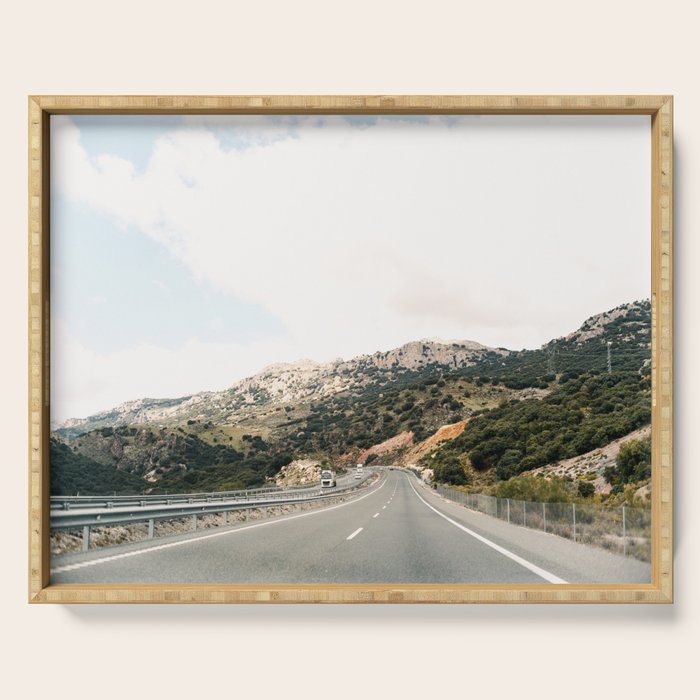 The road to Granada | Spain fine art travel photography | Roadtrip art Serving Tray Gallery Image 1