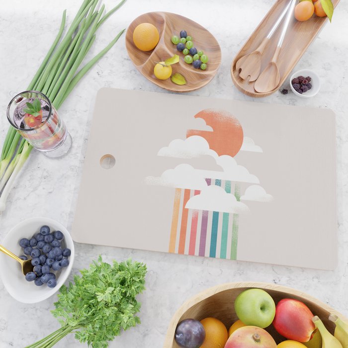 Colorful rain Cutting Board Gallery Image 2