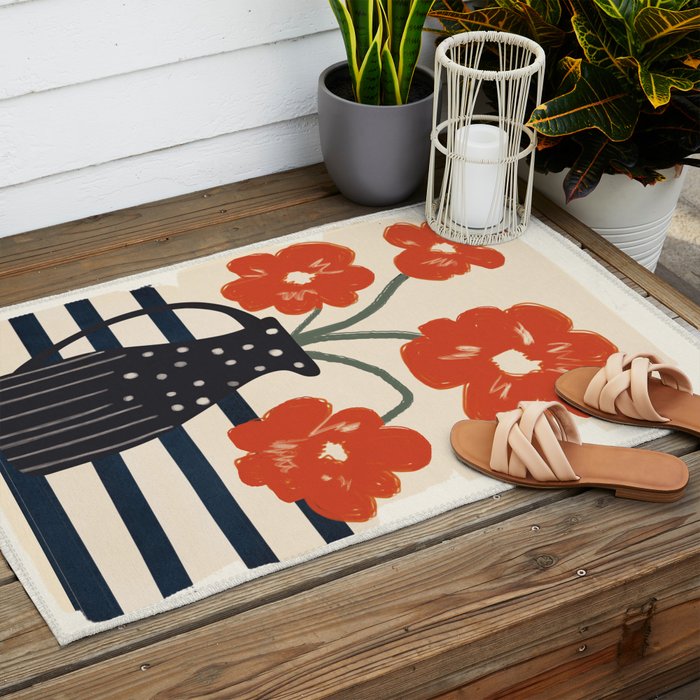 Modern Botanicals No 5 Outdoor Rug Gallery Image 2