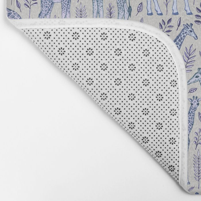 Blue Giraffe Pattern Bath Mat Gallery Image 2