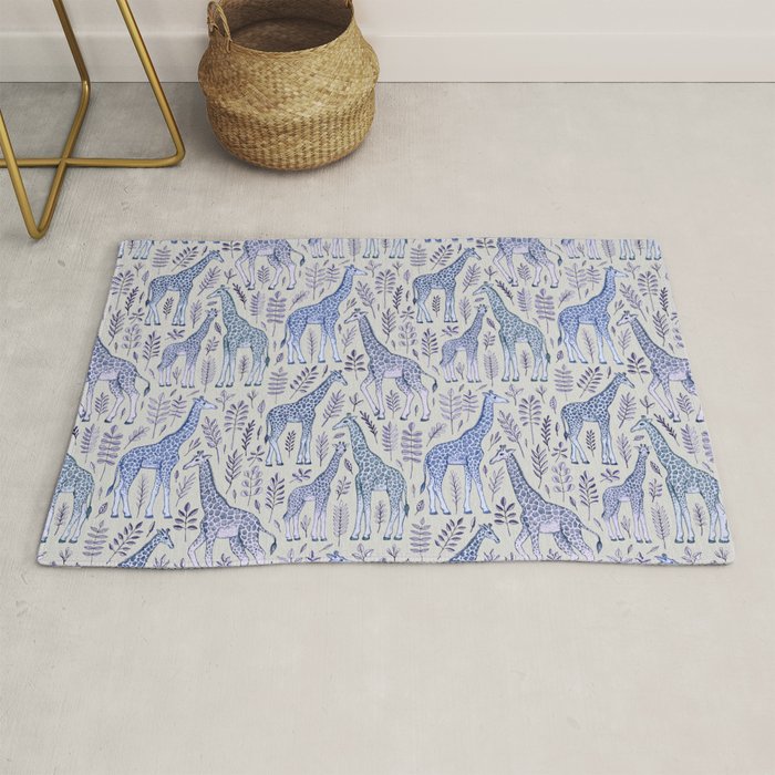 Blue Giraffe Pattern Rug Gallery Image 1