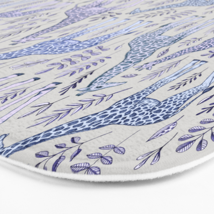 Blue Giraffe Pattern Bath Mat Gallery Image 3