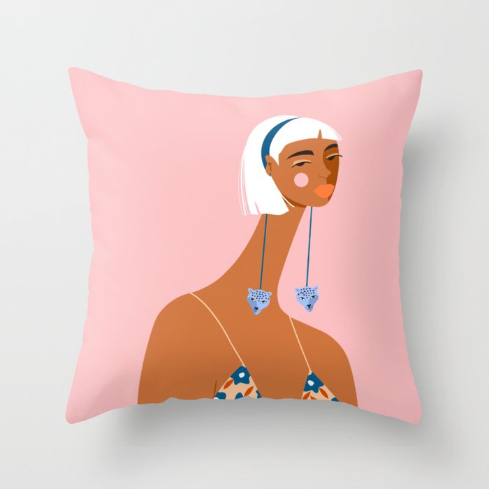 Cheetah Earrings Throw Pillow Gallery Image 6