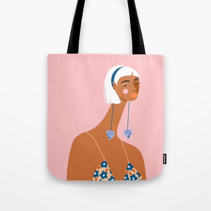 Cheetah Earrings Tote Bag Gallery Image 1