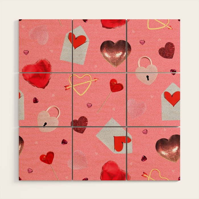 Valentine Collage Print Wood Wall Art Gallery Image 1