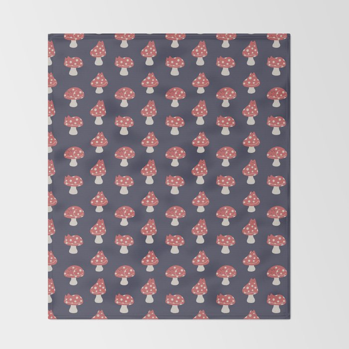 Cat and Plant 48: Cat Mushroom Throw Blanket Gallery Image 2
