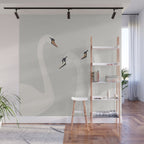 White Swans Wall Mural Gallery Image 1