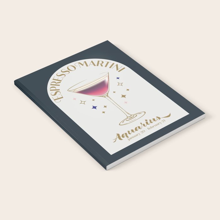 Espresso Martini Cocktail Zodiac Sign Notebook Gallery Image 2