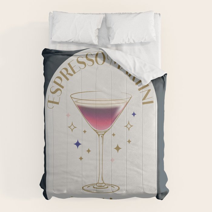 Espresso Martini Cocktail Zodiac Sign Comforter Gallery Image 6