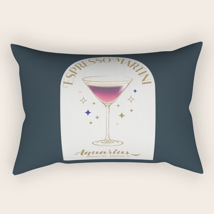Espresso Martini Cocktail Zodiac Sign Rectangular Pillow Gallery Image 1