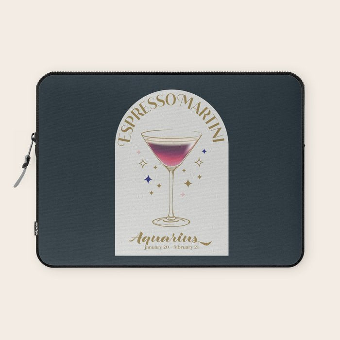 Espresso Martini Cocktail Zodiac Sign Laptop Sleeve Gallery Image 1