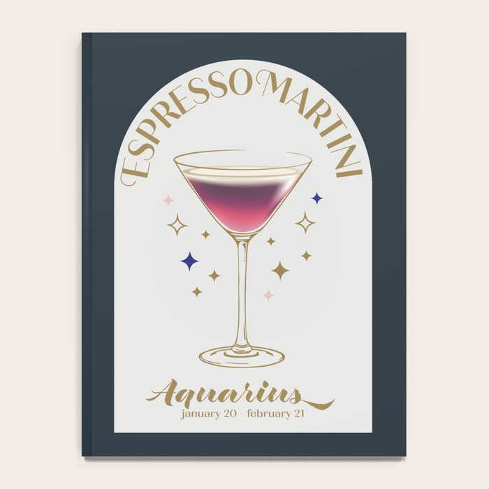 Espresso Martini Cocktail Zodiac Sign Notebook Gallery Image 4