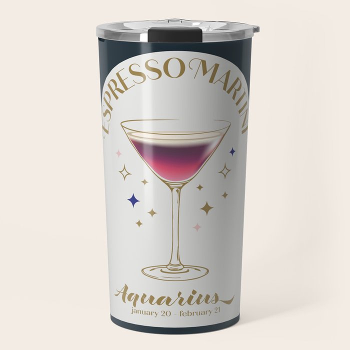 Espresso Martini Cocktail Zodiac Sign Travel Mug Gallery Image 1