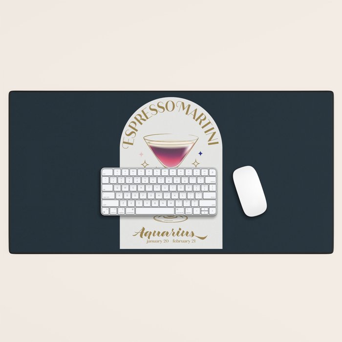 Espresso Martini Cocktail Zodiac Sign Desk Mat Gallery Image 1
