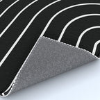 Minimal Arch III Black and White Modern Geometric Lines Rug Gallery Image 4