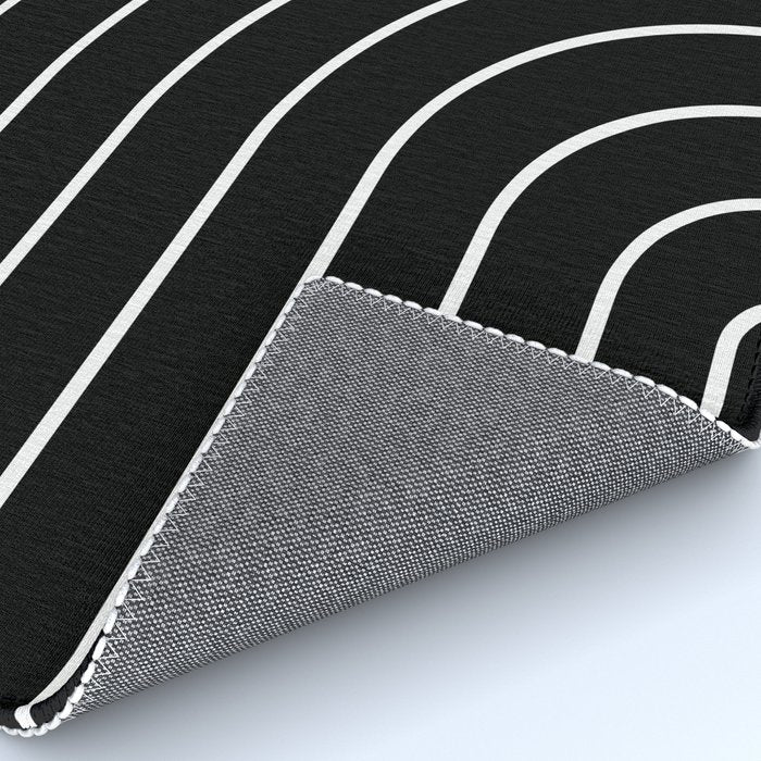 Minimal Arch III Black and White Modern Geometric Lines Rug Gallery Image 4