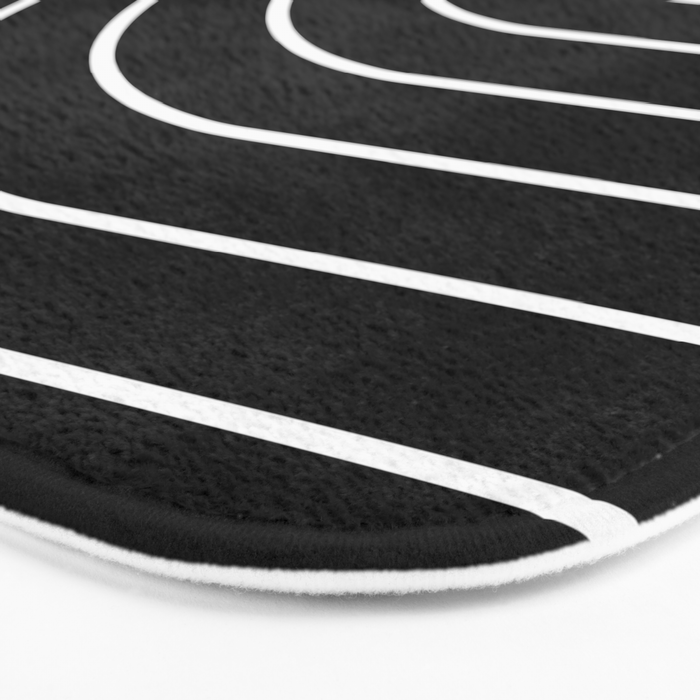 Minimal Arch III Black and White Modern Geometric Lines Bath Mat Gallery Image 3